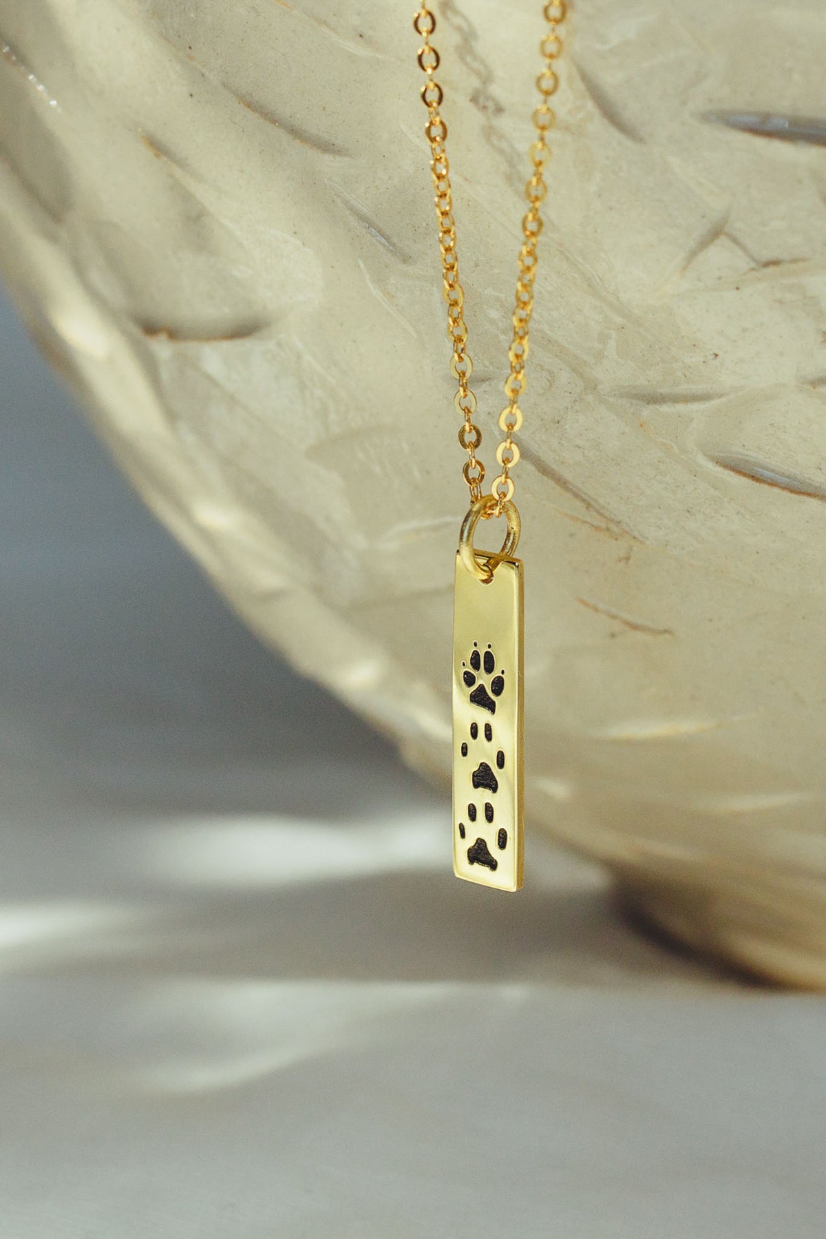 Custom Paw Hanging Bar Necklace