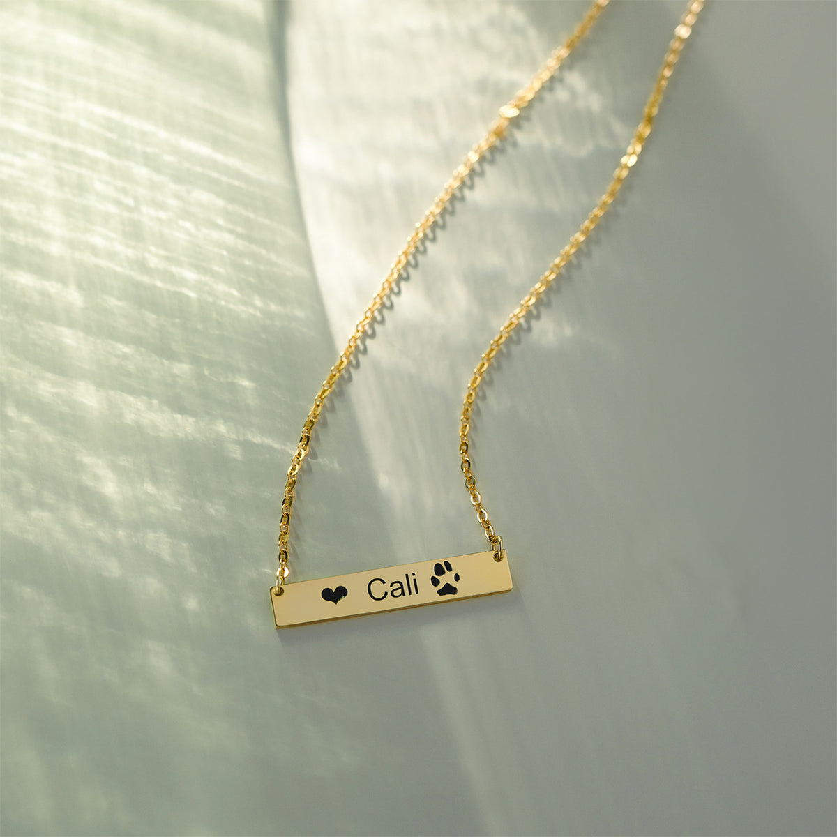 Custom Paw Bar Necklace