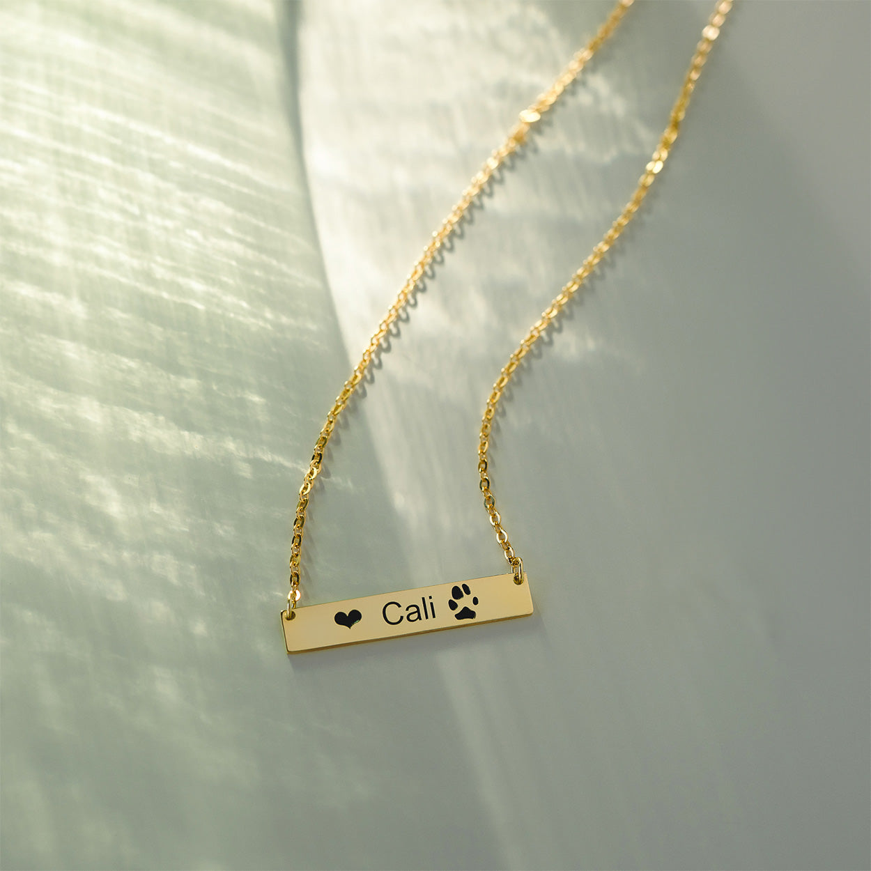 Custom Paw Bar Necklace