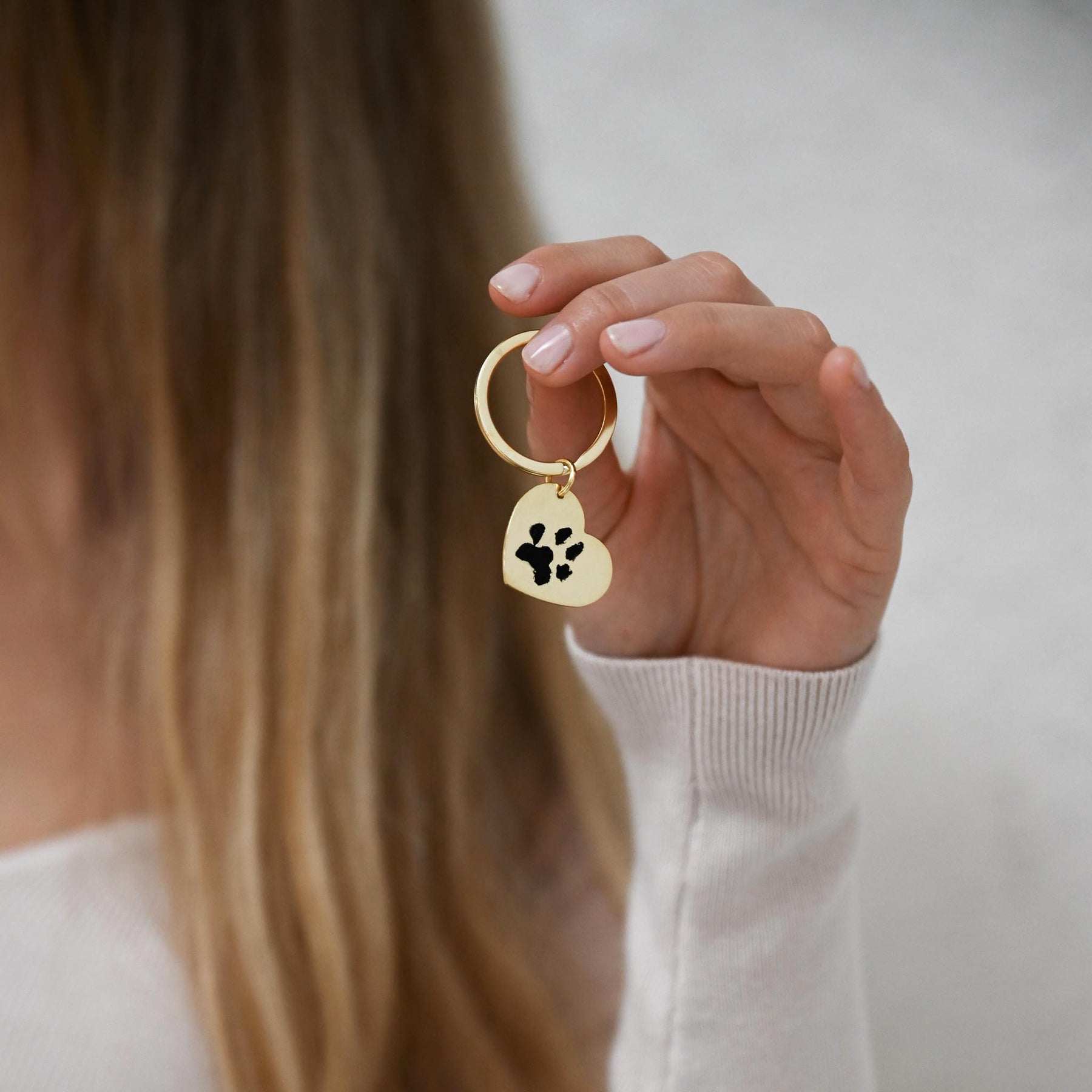 Custom Paw Heart Keychain