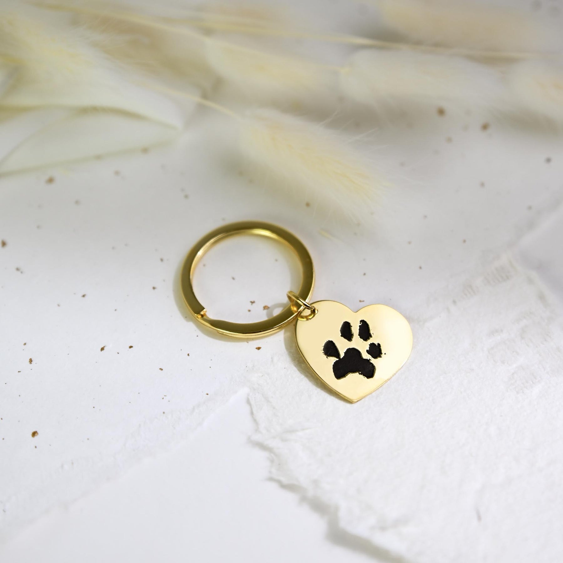 Custom Paw Heart Keychain