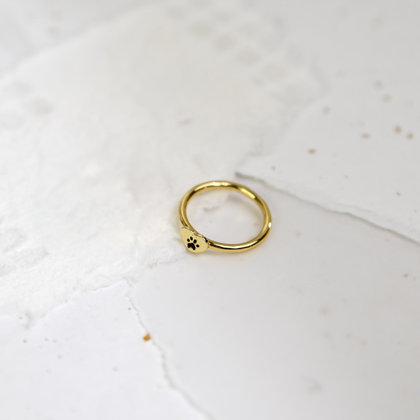 Custom Paw Heart Ring