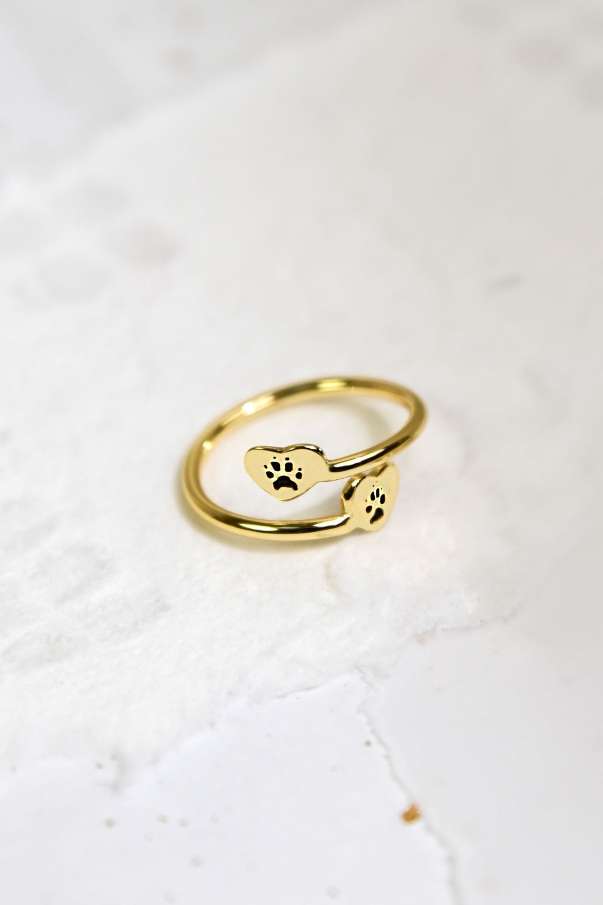 Custom Paw Double Heart Ring