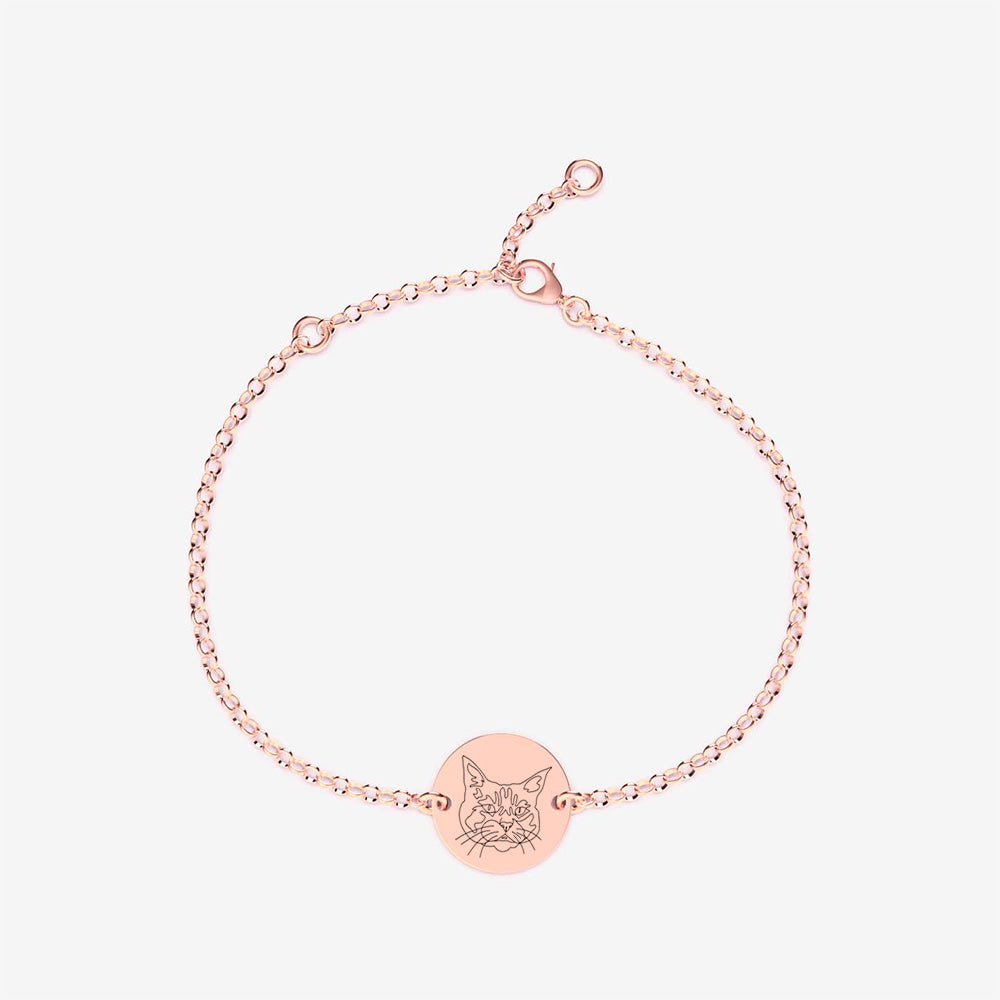 Double-Sided Custom Pet Lineart Bracelet