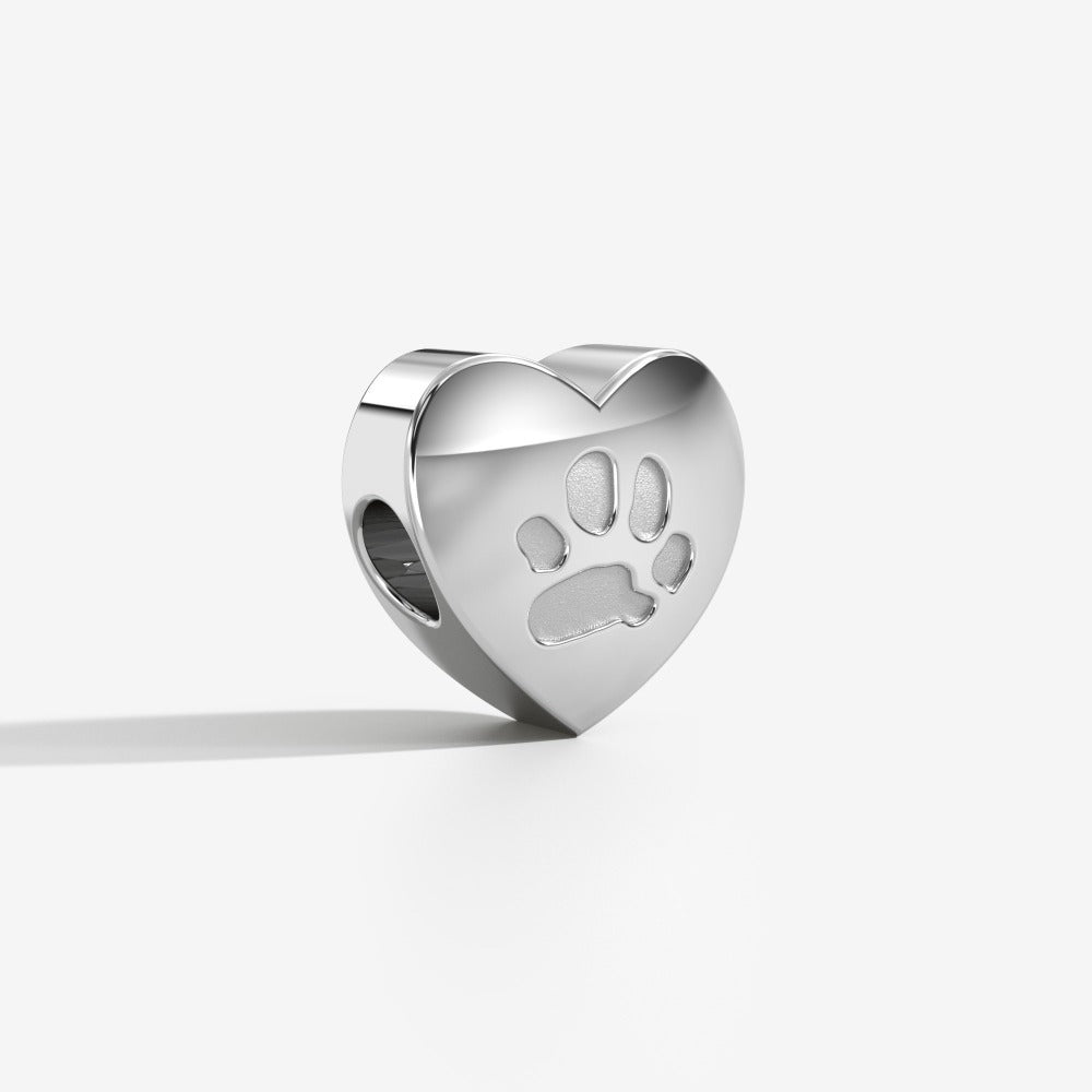 Custom Paw Heart Charm for Pandora