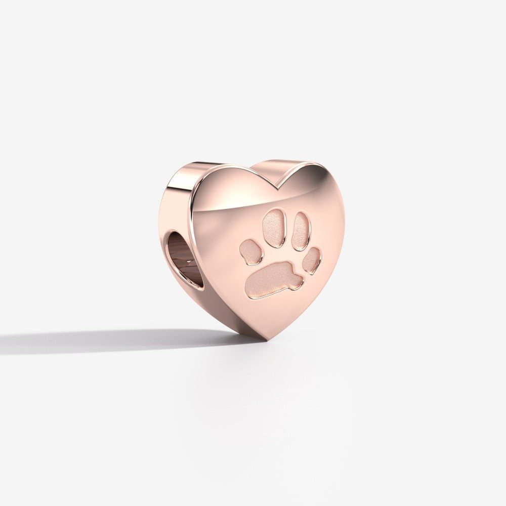 Custom Paw Heart Charm for Pandora