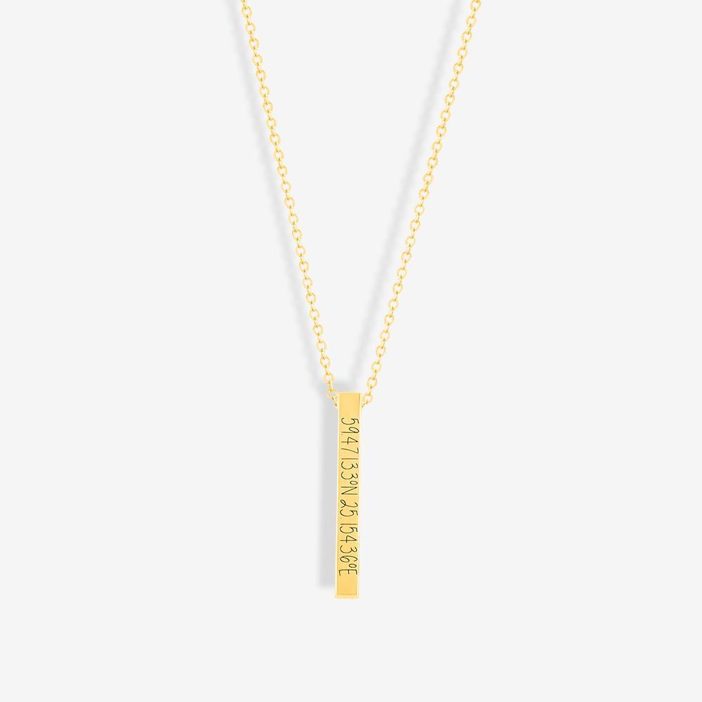 Custom Pillar Bar Necklace Necklace Custom Paw Jewelry 18K Gold Vermeil 14''/35.5cm