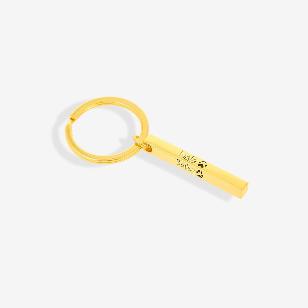 Custom Paw Block Keychain Keychain Custom Paw Jewelry 18K Gold Vermeil