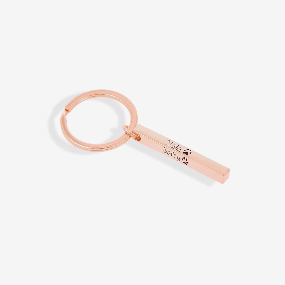 Custom Paw Block Keychain Keychain Custom Paw Jewelry 18K Rose Gold Vermeil