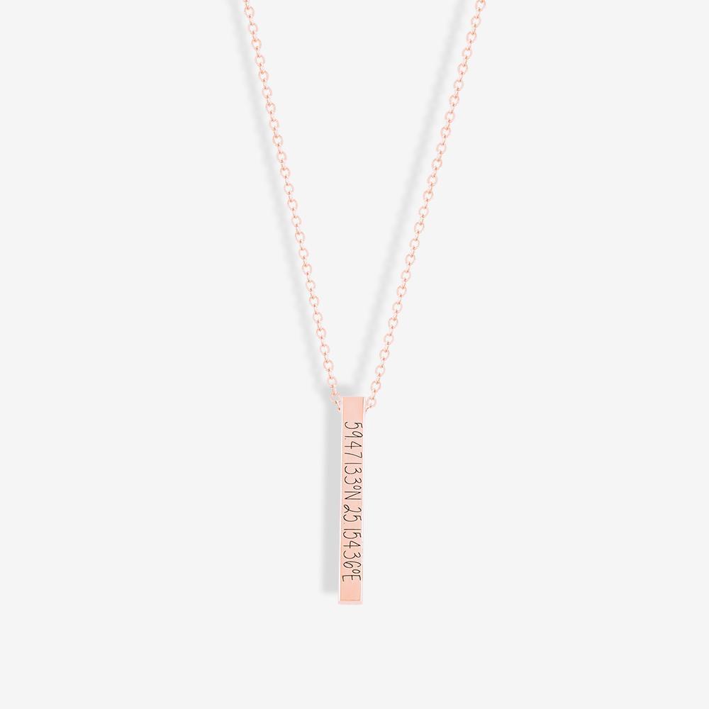 Custom Pillar Bar Necklace Necklace Custom Paw Jewelry 18K Rose Gold Vermeil 14''/35.5cm