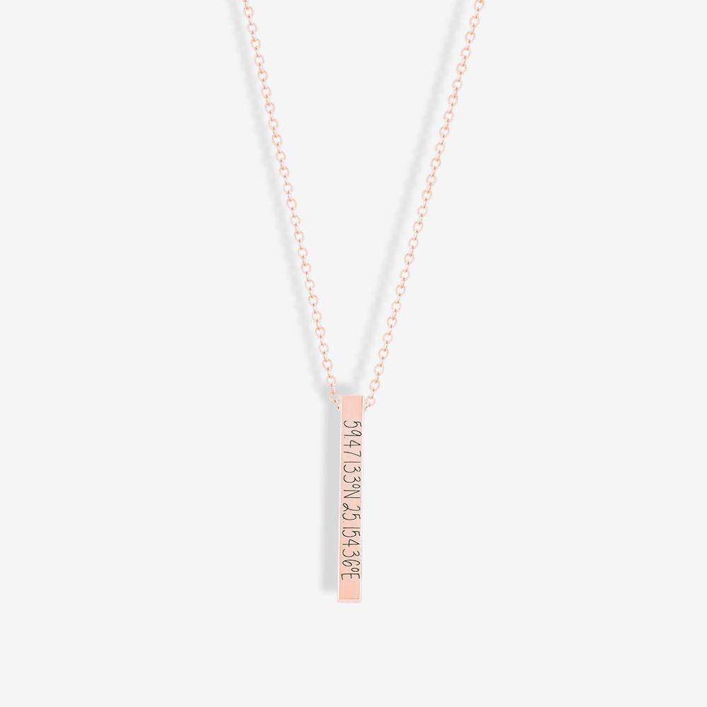 Custom Pillar Bar Necklace Necklace Custom Paw Jewelry 18K Rose Gold Vermeil 14''/35.5cm 