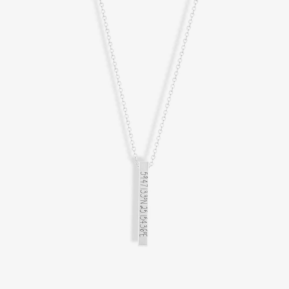 Custom Pillar Bar Necklace Necklace Custom Paw Jewelry Sterling Silver 14''/35.5cm 