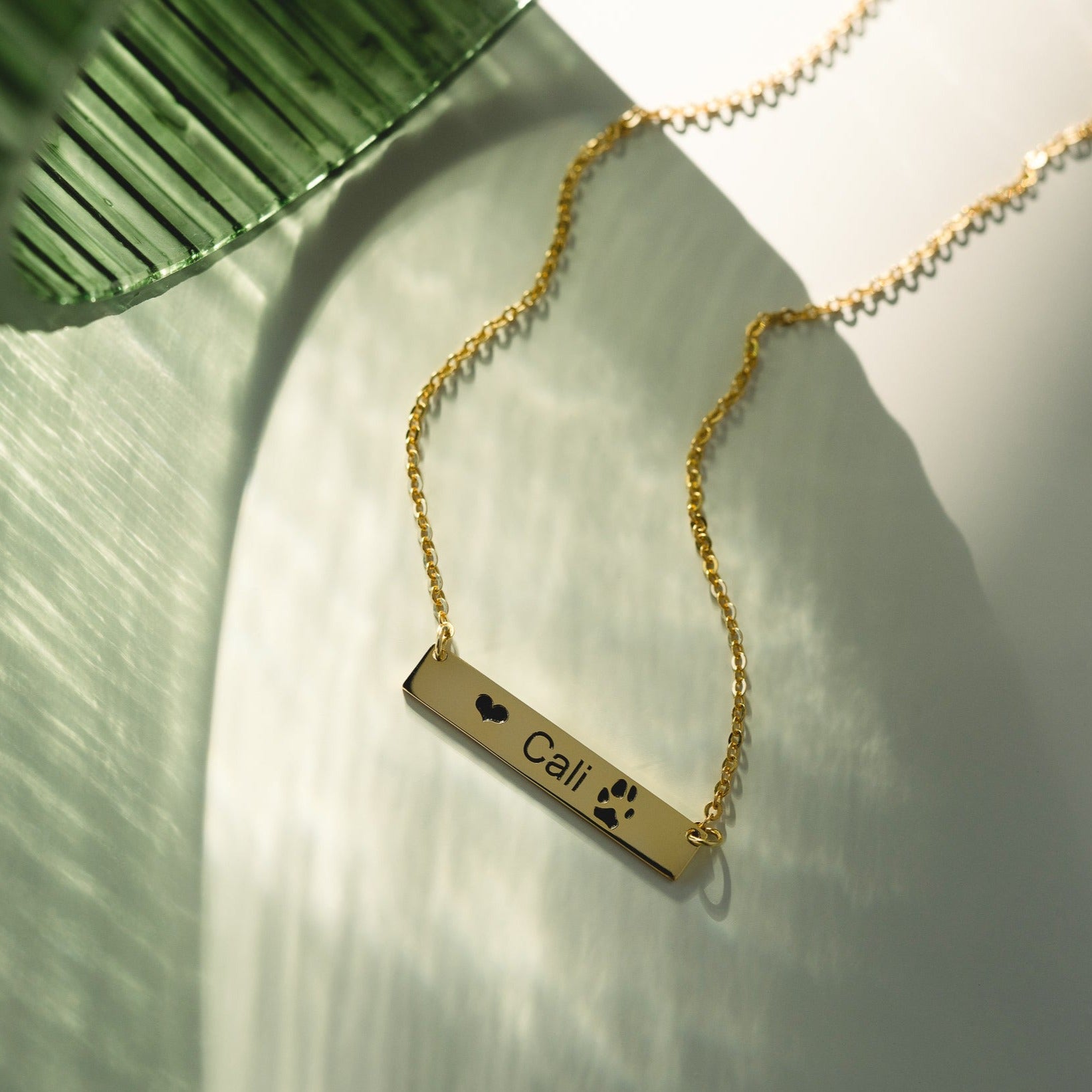 Custom Paw Bar Necklace