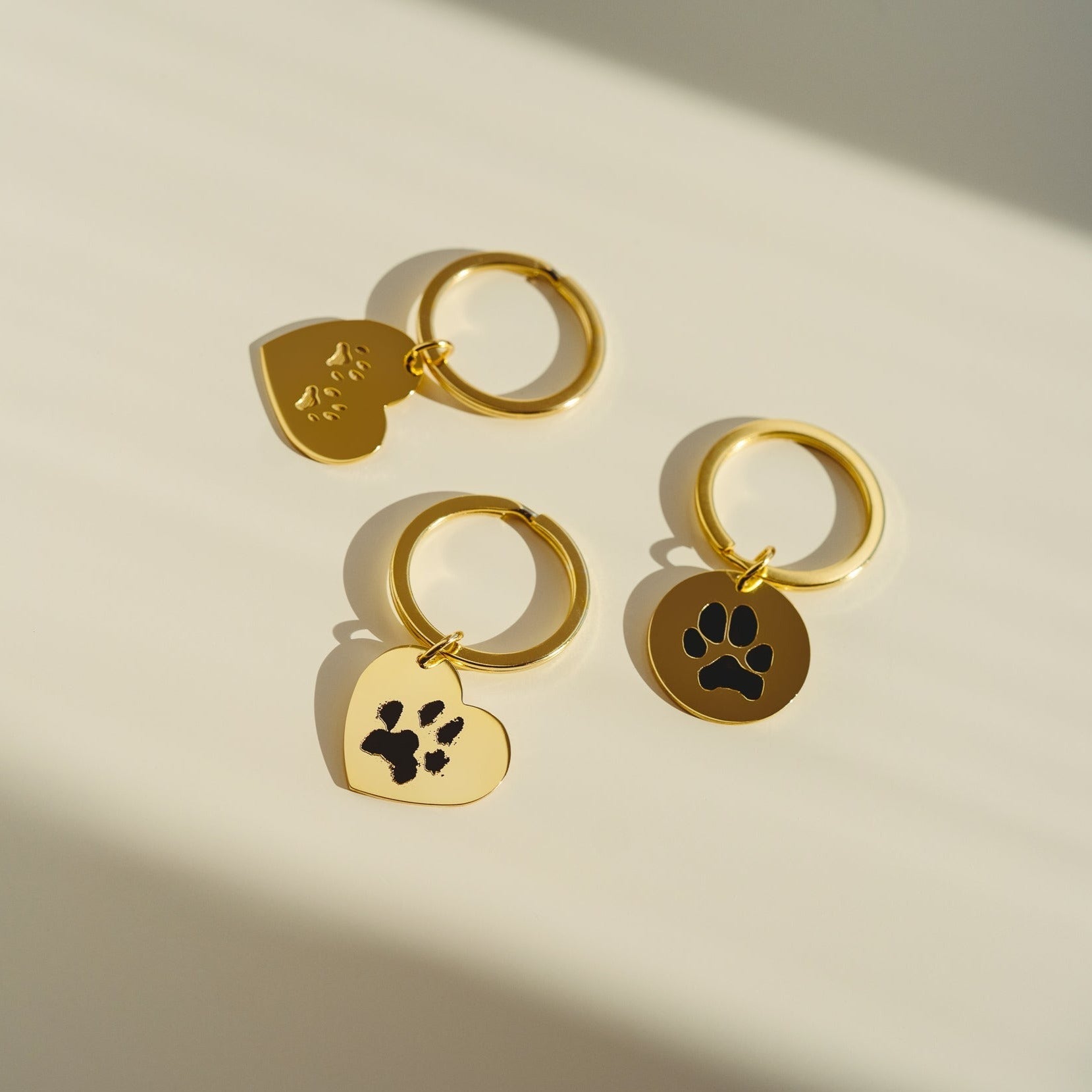 Custom Paw Heart Keychain