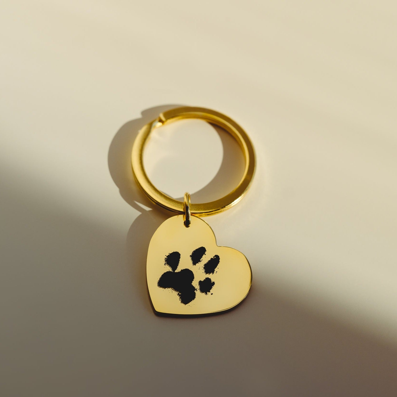 Custom Paw Heart Keychain