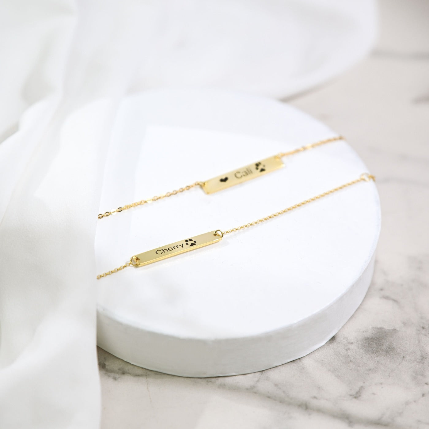 Custom Paw Bar Necklace