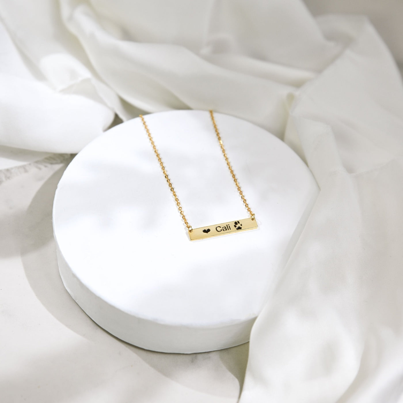 Custom Paw Bar Necklace