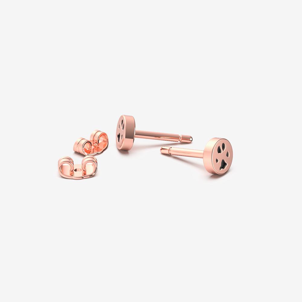 Custom Paw Earrings Earrings Custom Paw Jewelry 18K Rose Gold Vermeil