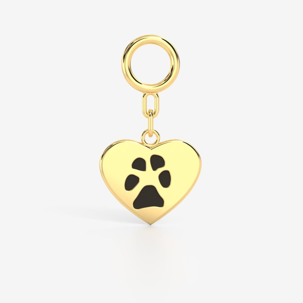 Custom Paw Hanging Heart Charm for Pandora