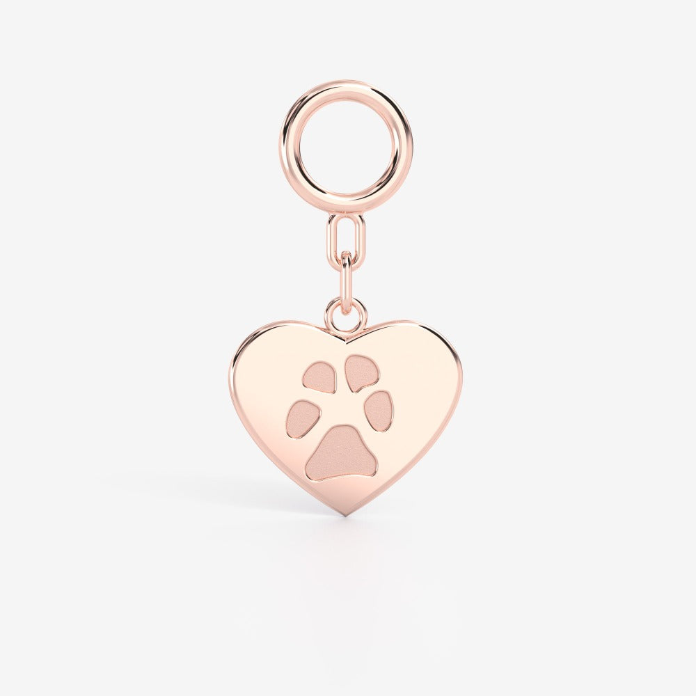 Custom Paw Hanging Heart Charm for Pandora