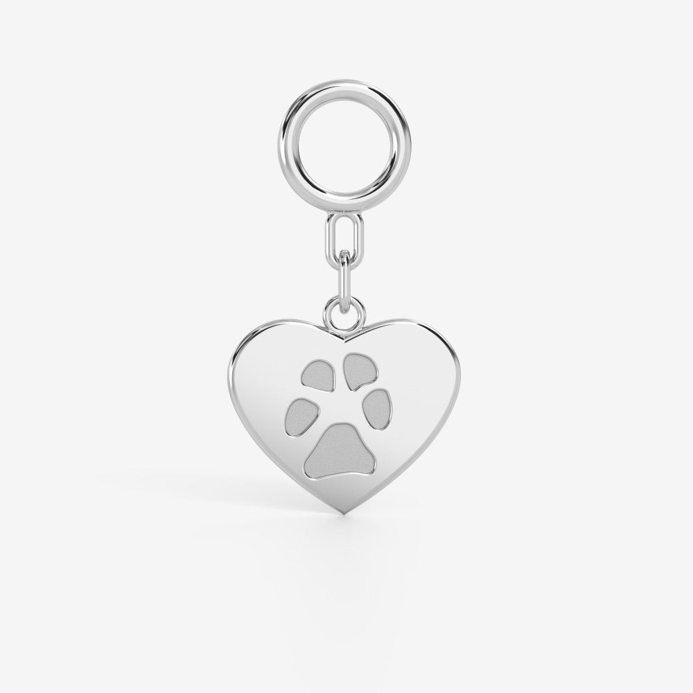 Custom Paw Hanging Heart Charm for Pandora