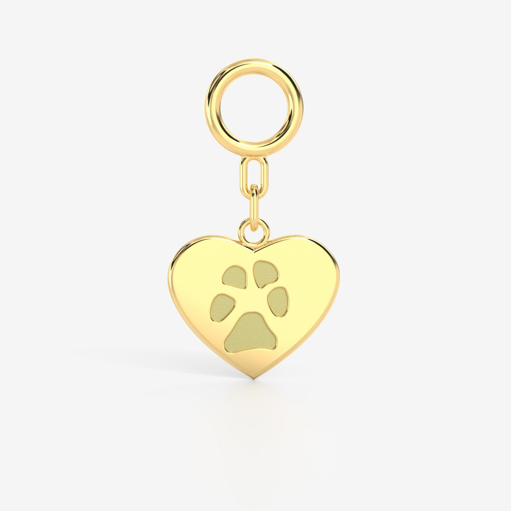 Custom Paw Hanging Heart Charm for Pandora