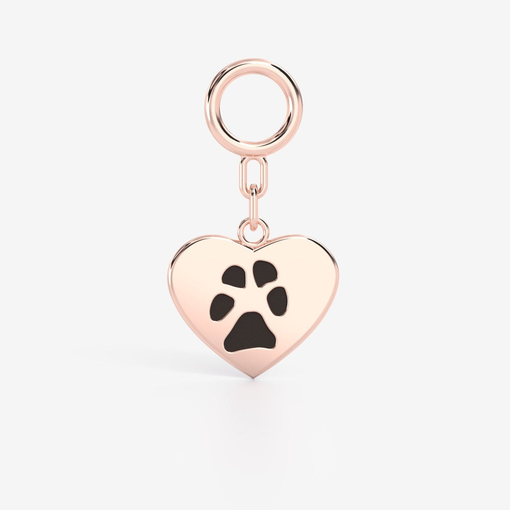 Custom Paw Hanging Heart Charm for Pandora