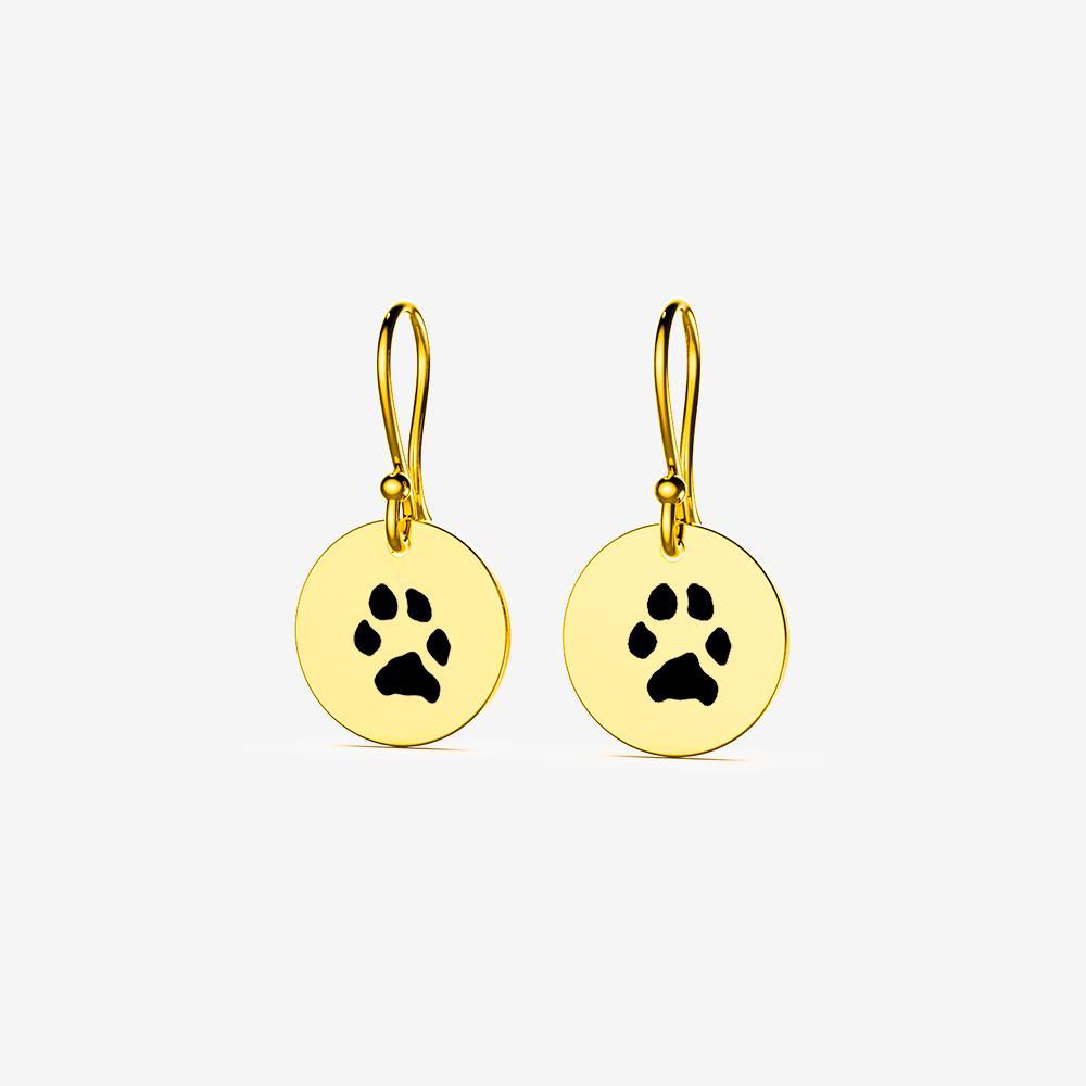 Custom Paw Hanging Earrings Earrings Custom Paw Jewelry 18K Gold Vermeil 