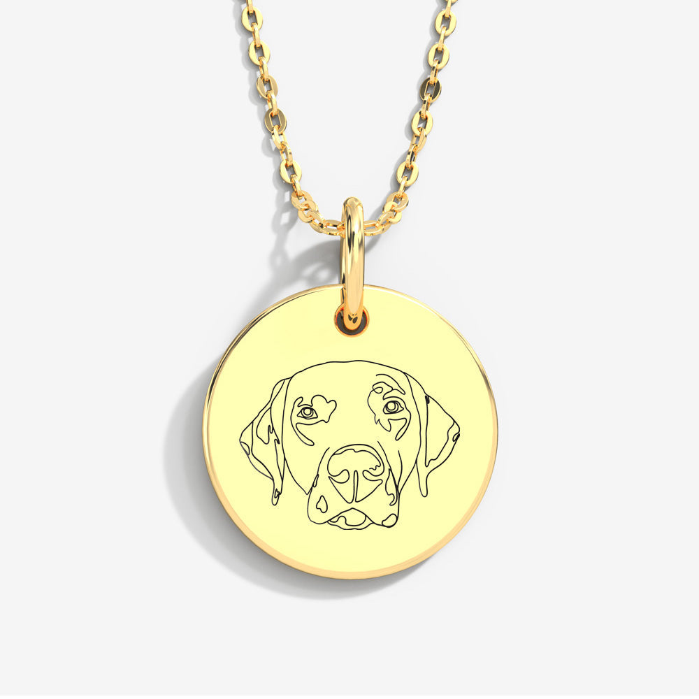 Double-Sided Custom Pet Lineart Necklace