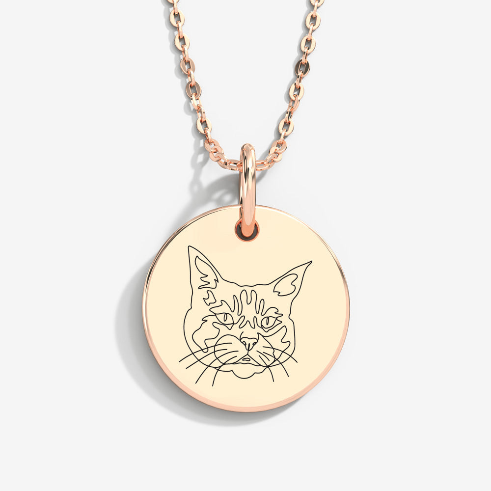 Double-Sided Custom Pet Lineart Necklace