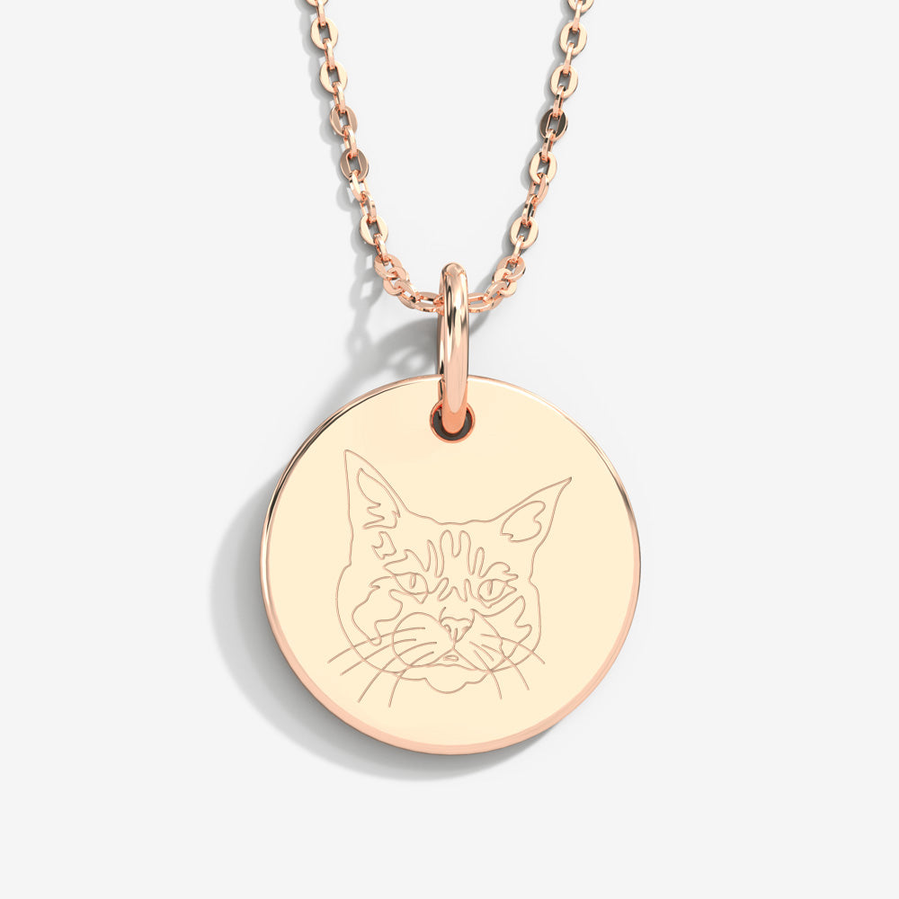 Double-Sided Custom Pet Lineart Necklace