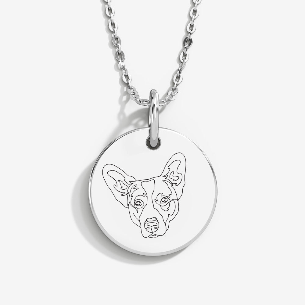 Double-Sided Custom Pet Lineart Necklace