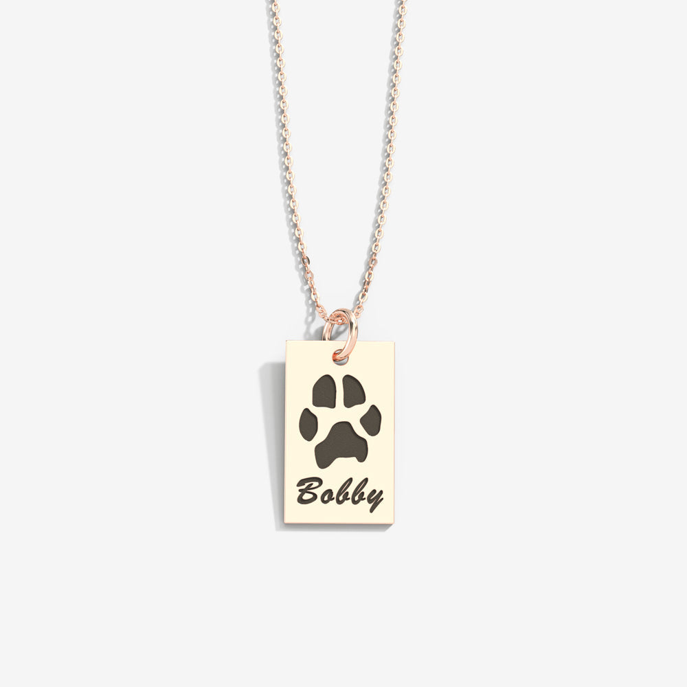 Double-Sided Custom Paw Tag Necklace