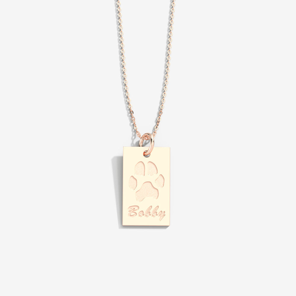 Double-Sided Custom Paw Tag Necklace