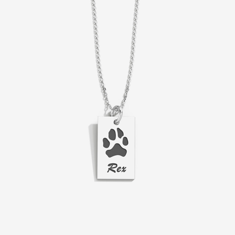 Double-Sided Custom Paw Tag Necklace