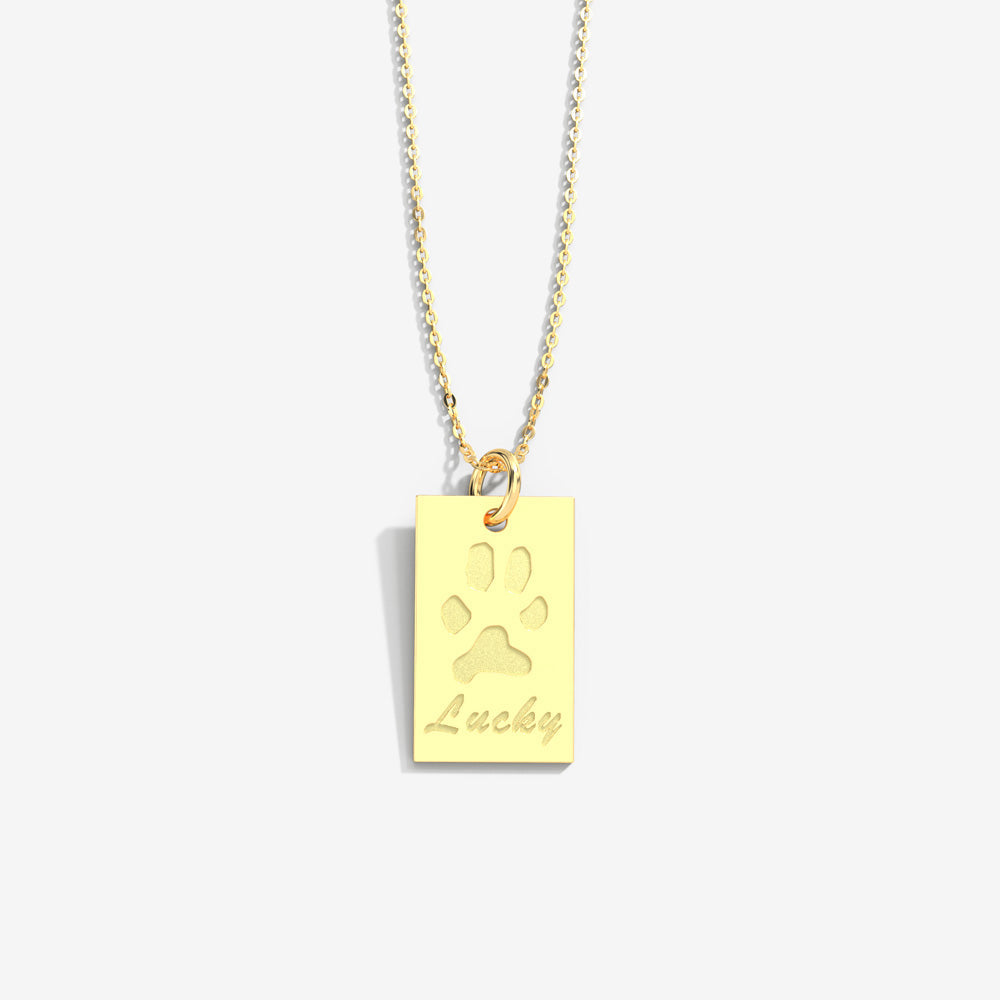 Double-Sided Custom Paw Tag Necklace