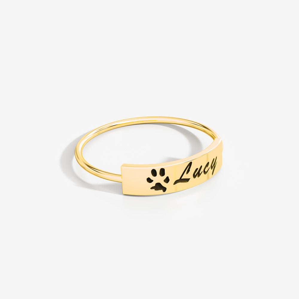 Custom Paw Bar Ring