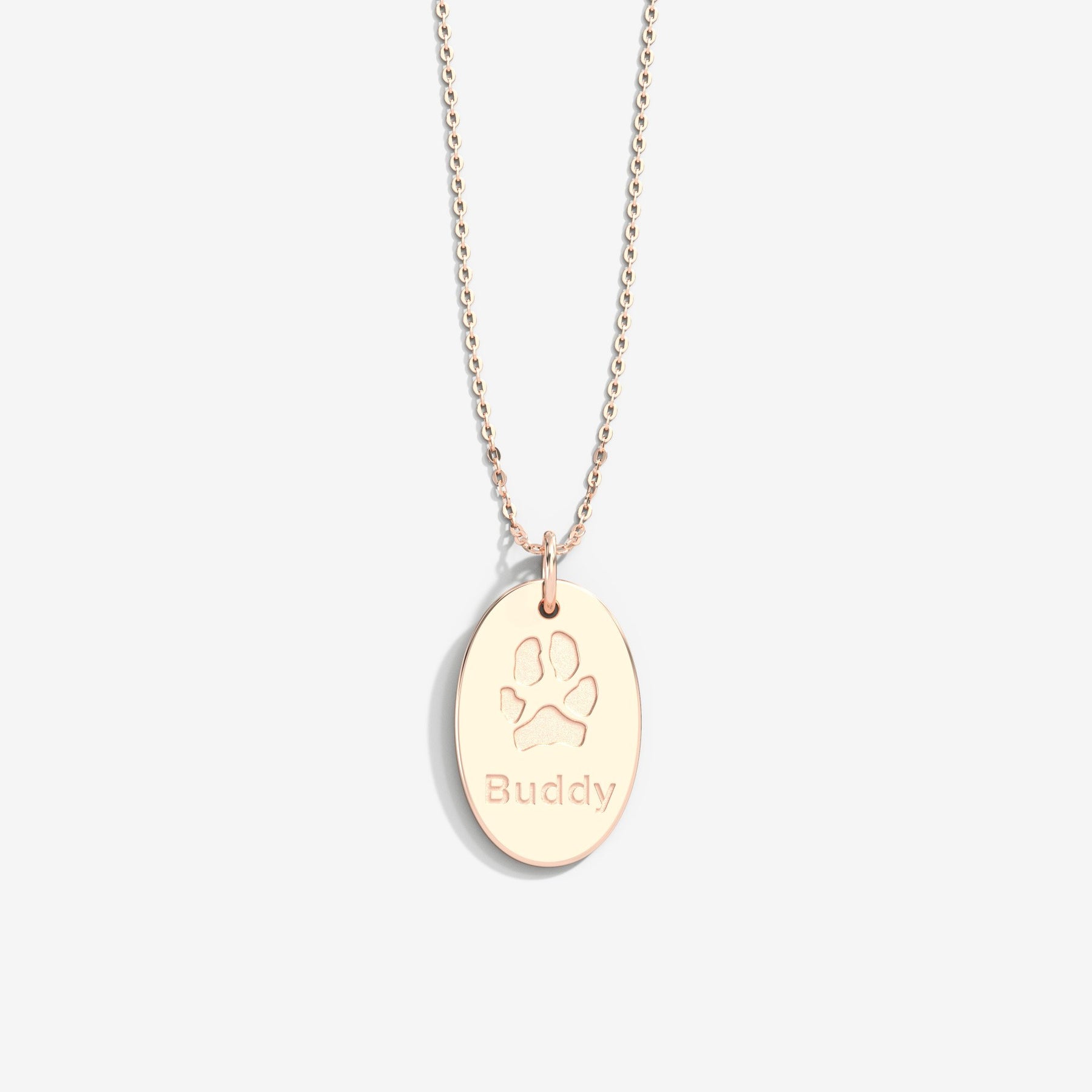 Custom Paw Oval Necklace