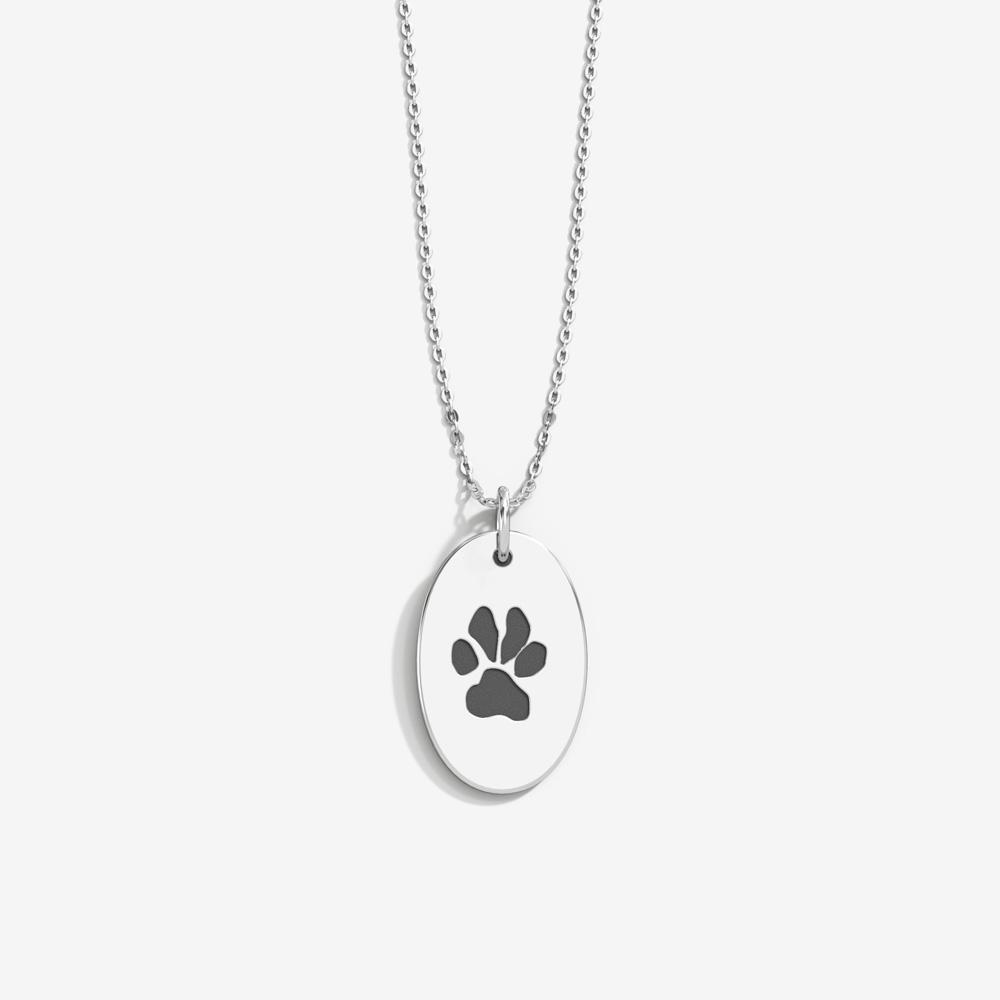 Custom Paw Oval Necklace