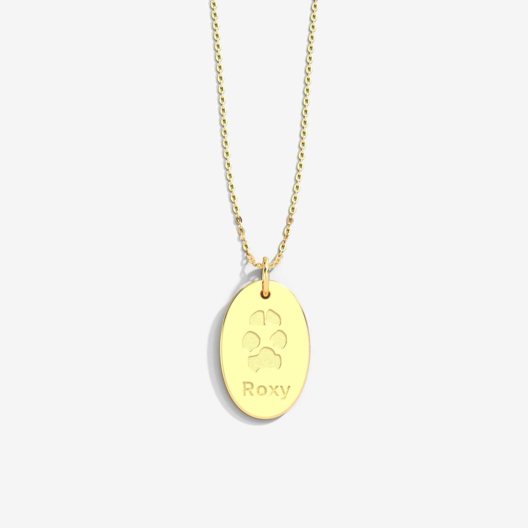 Custom Paw Oval Necklace