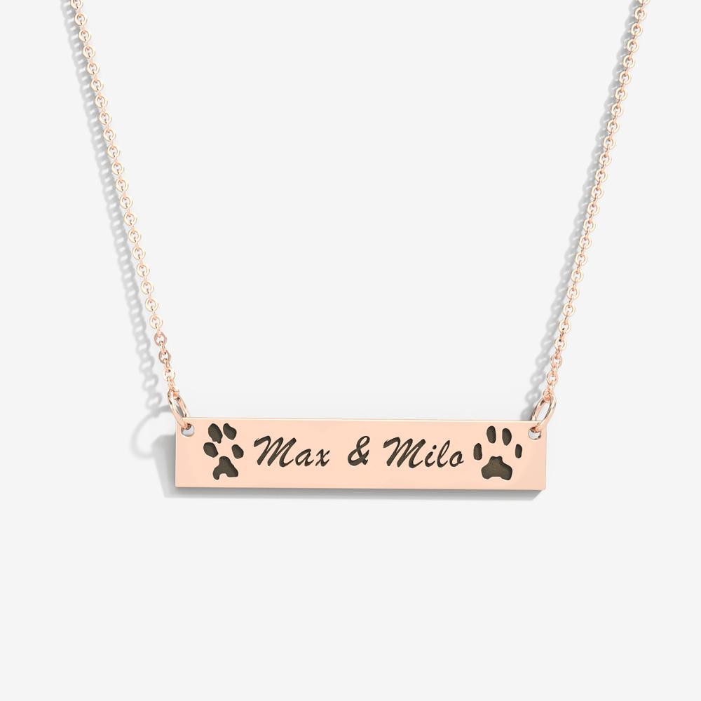 Custom Paw Bar Necklace