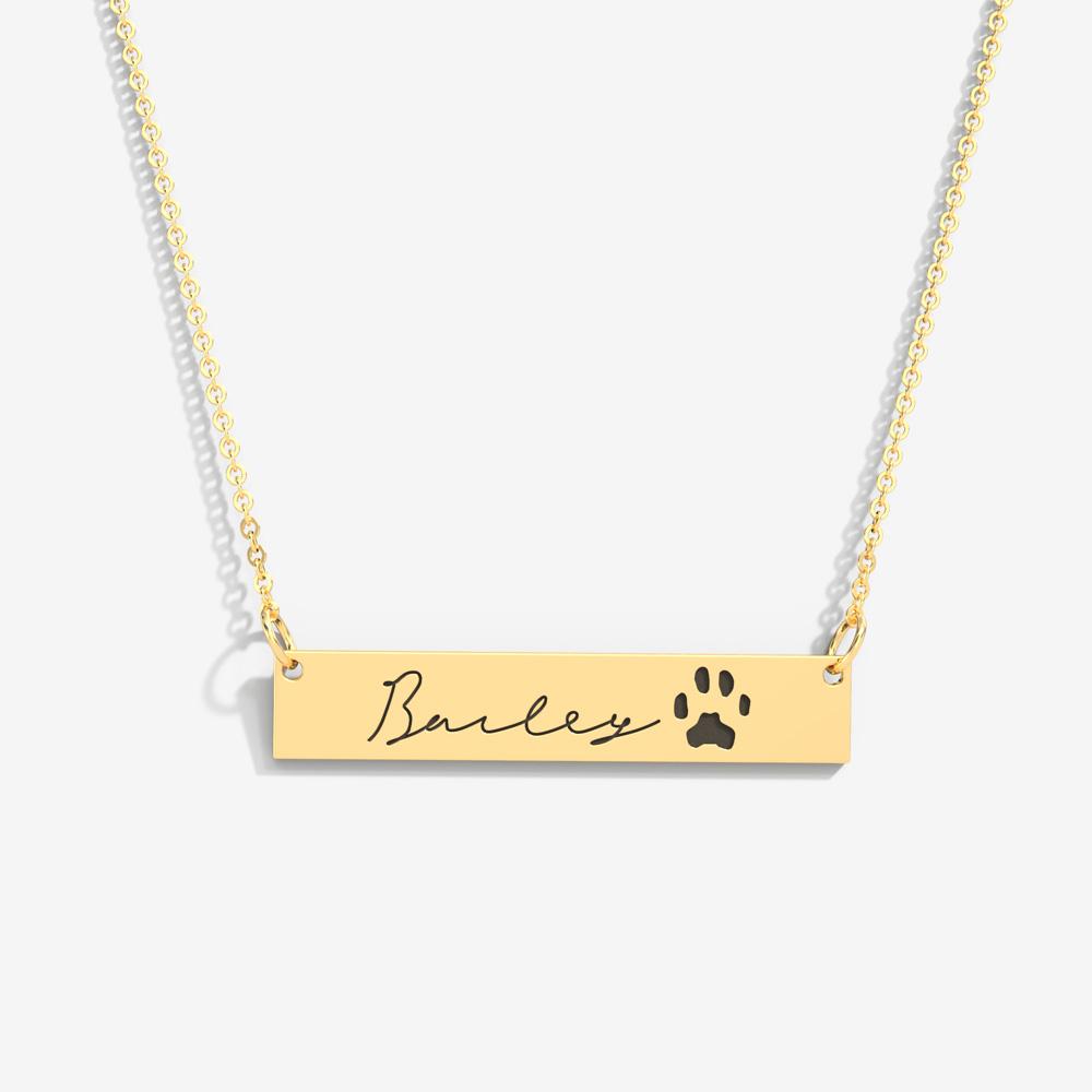 Custom Paw Bar Necklace