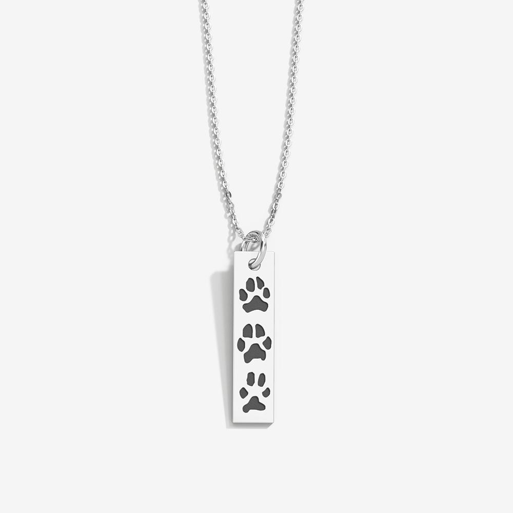 Custom Paw Hanging Bar Necklace