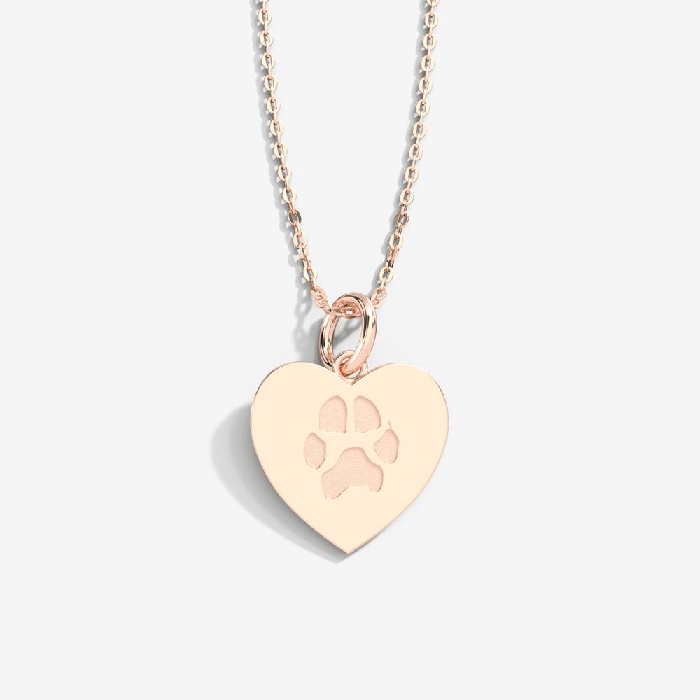 Custom Paw Heart Necklace