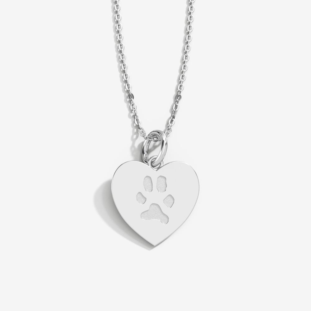 Double-Sided Custom Paw Heart Necklace