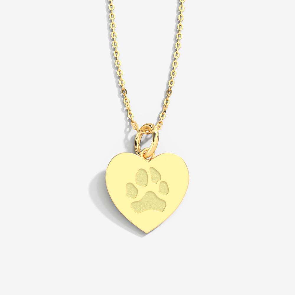 Custom Paw Heart Necklace