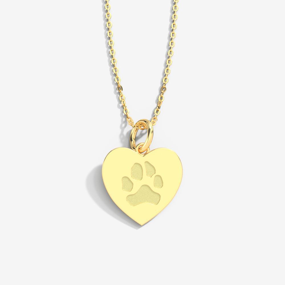 Double-Sided Custom Paw Heart Necklace