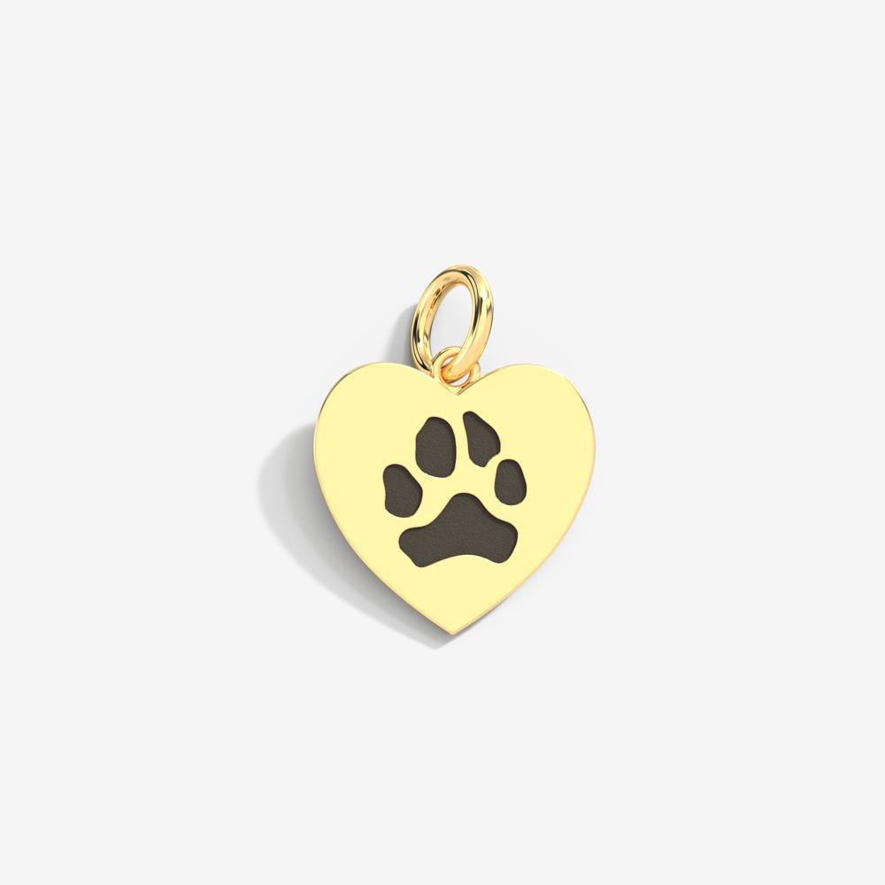 Double-Sided Custom Paw Heart Pendant