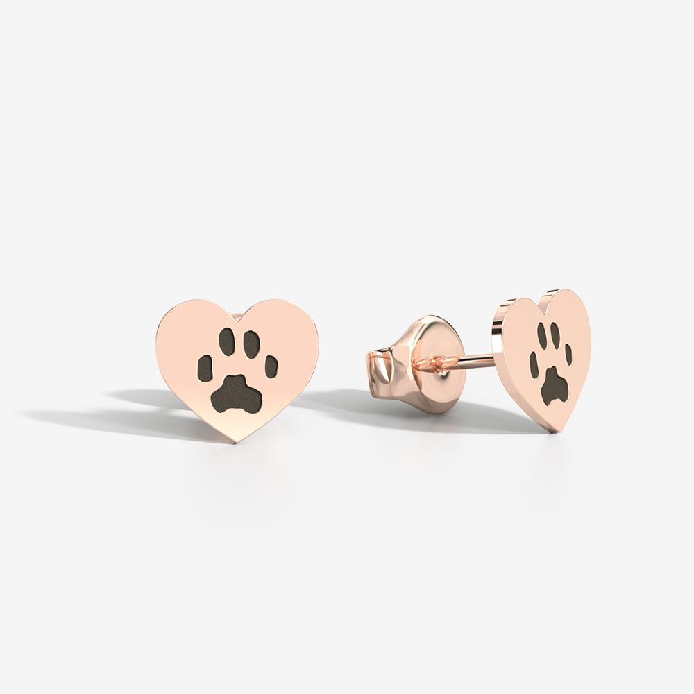 Custom Paw Heart Earrings