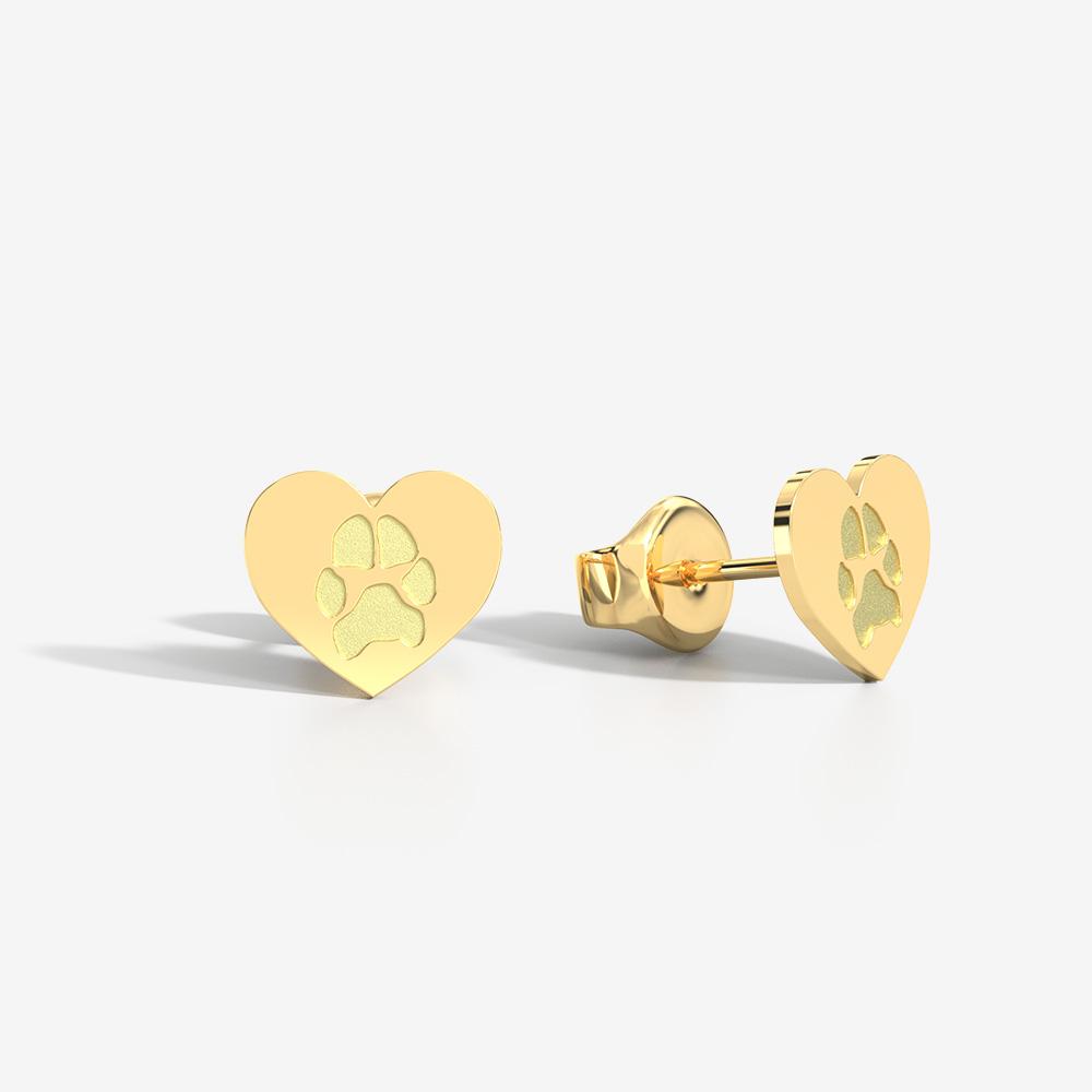 Custom Paw Heart Earrings